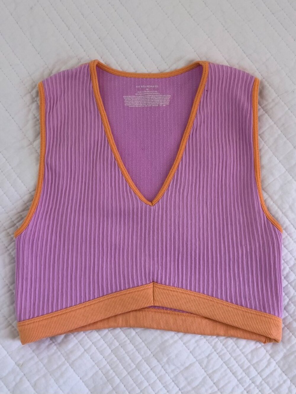 No Boundaries Pink and Orange Crop Top Size Medium